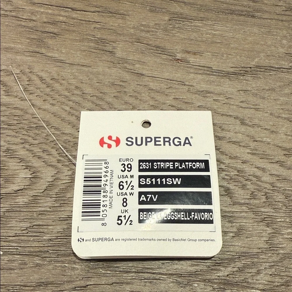 SUPERGA 2631 Stripe Platform Beige size 8
